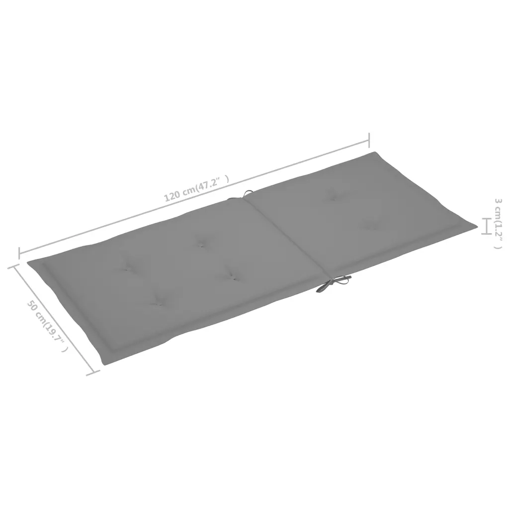 Sedie da Giardino 4 pz con Cuscini Grigi Massello di Teak cod mxl 15177