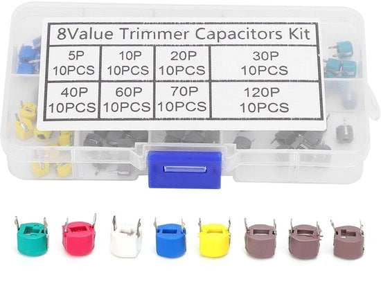 Kit di Capacitori per Trimmer - Capacità Adattabile - Ideale per Applicazioni Elettroniche - 80 pezzi - Precisione e Personalizzazione - Adatto per dispositivi elettronici
