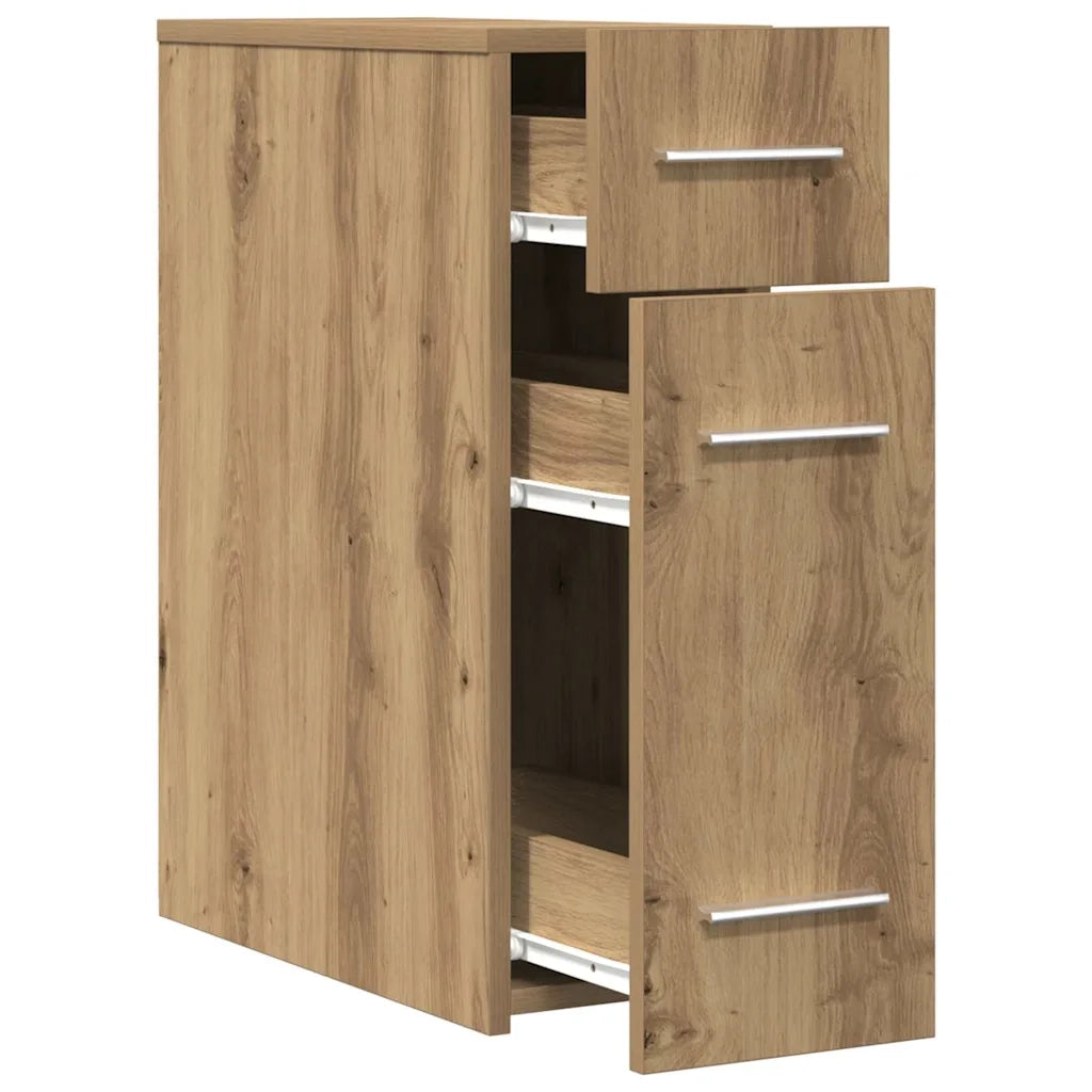 Mobiletto da farmacia dal design moderno per sala da pranzo 20 x 45 x 60 cm con 3 cassetti in legno di rovere ingegnerizzato realizzato artigianalmente 02_0051904