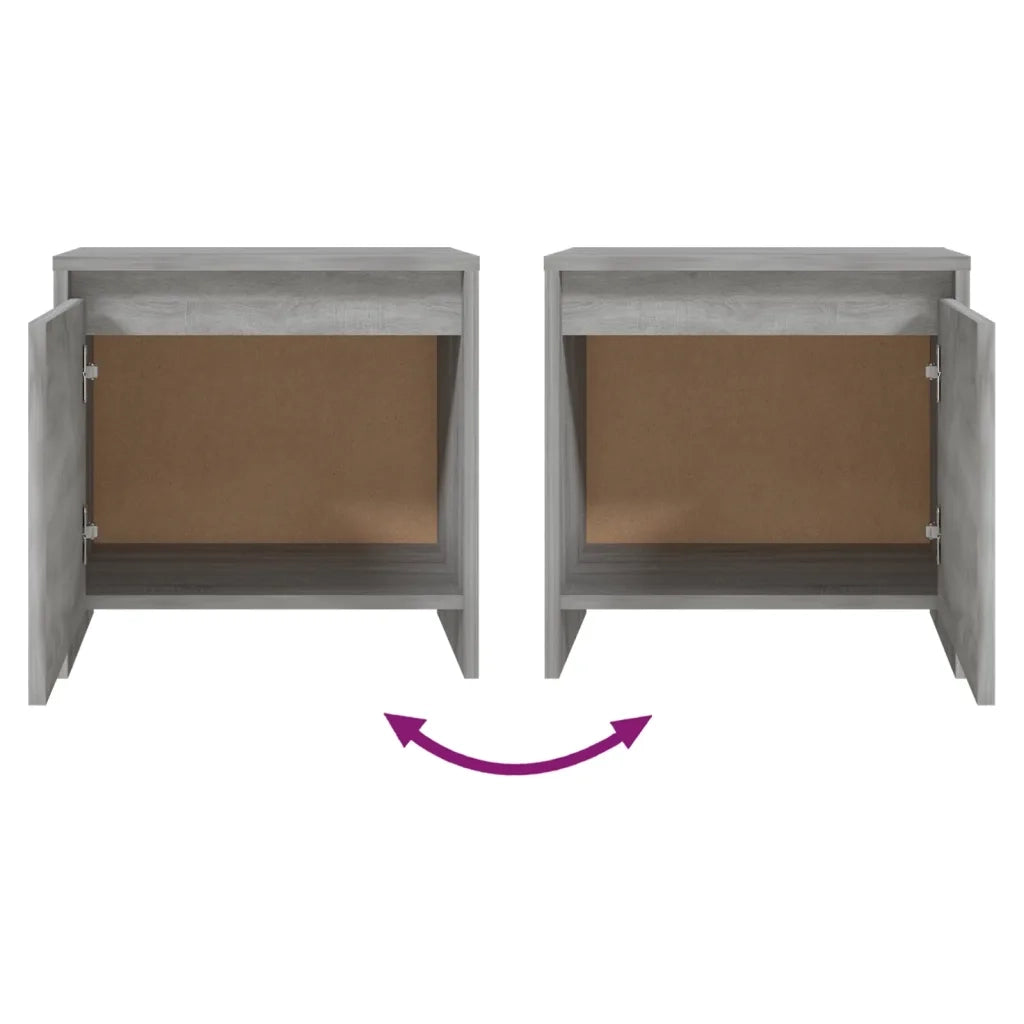 Comodini 2 pz Grigio Sonoma 45x34x44,5 cm in Truciolato cod mxl 30387