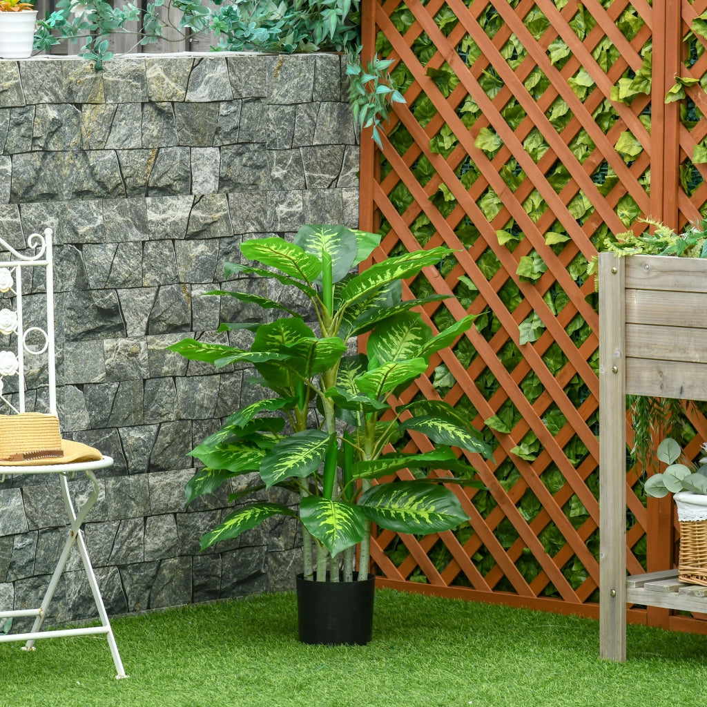 Pianta artificiale Calathea ¨C zephmum ¨C vaso cemento 95 cm