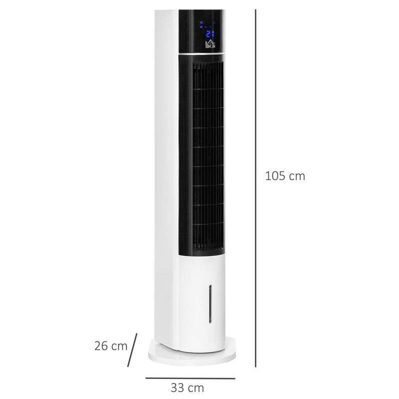 VENTILATORE RAFFRESCATORE EVAPORATIVO 3 MODALITÀ E 3 VELOCITÀ, TIMER, OSCILLAZIONE E TELECOMANDO, BIANCO