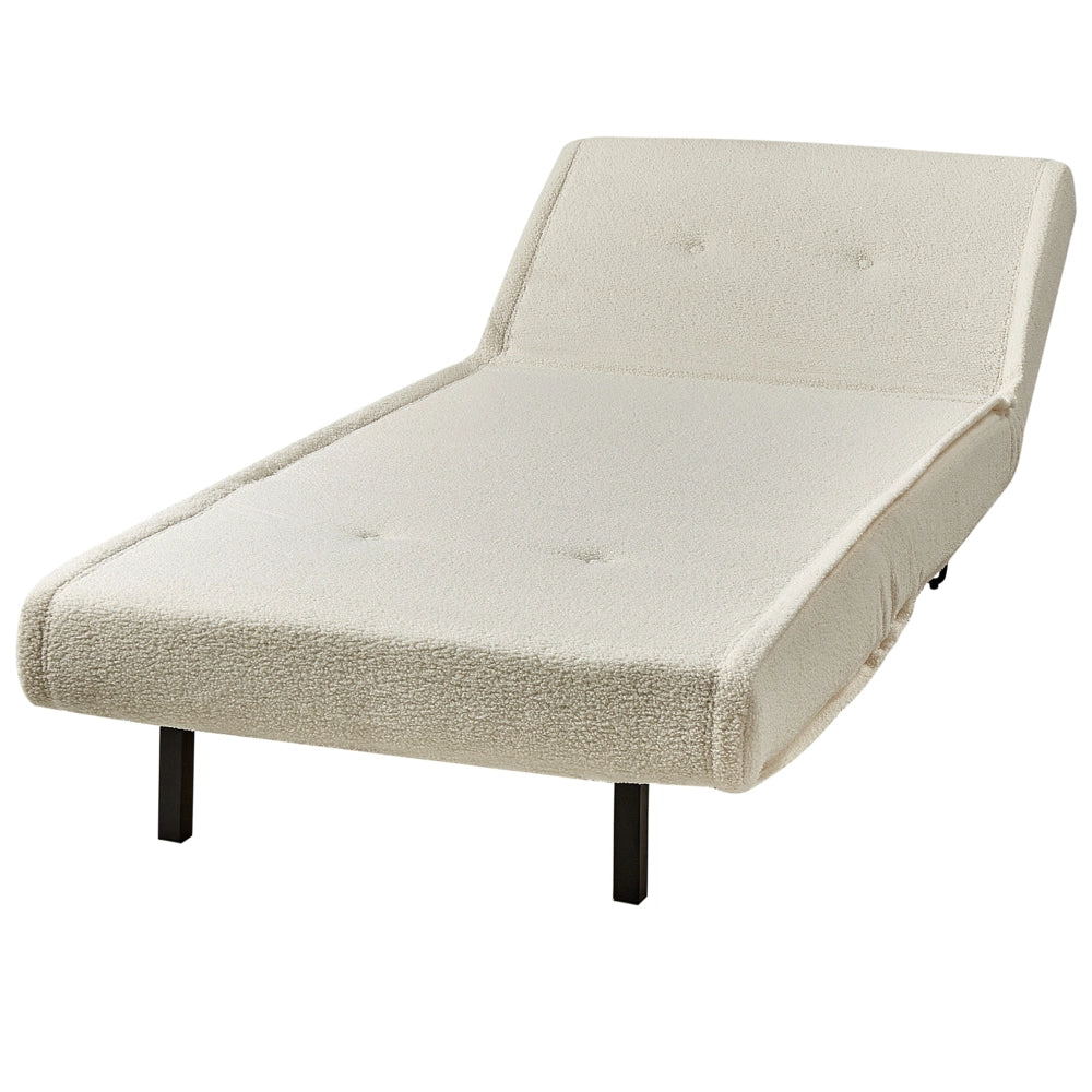 Divano Letto ad 1 Posto In Tessuto bouclè beige chiaro stile elegante glamour