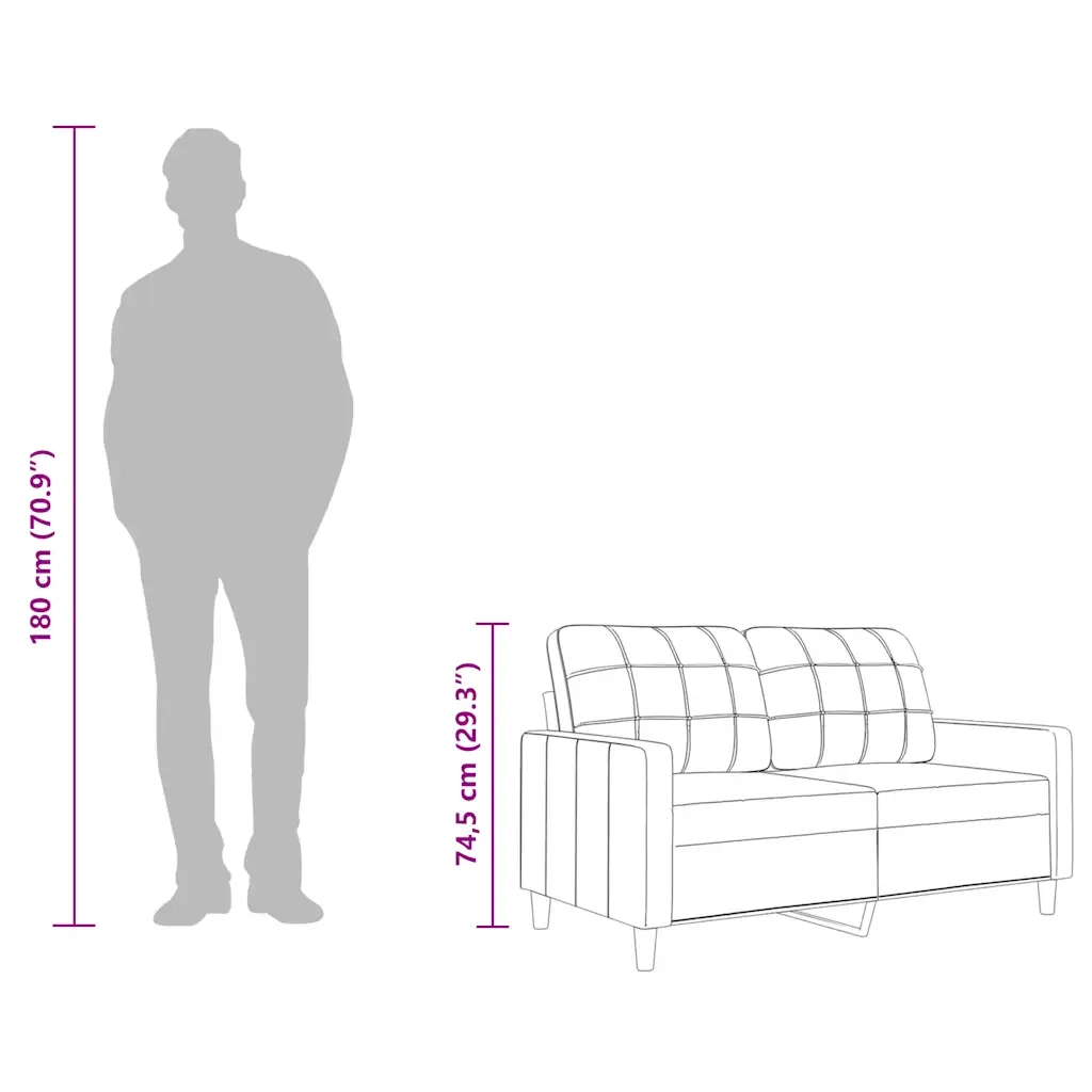 Divano a 2 Posti Nero 120 cm in Tessuto 359087