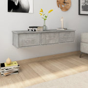 Scaffale Cassetti Parete Grigio Cemento 88x26x18,5 Multistrato 800598