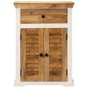 Credenza | Madia | Buffet da pranzo | Armadio da pranzo Bianca e Marrone 55x30x73 cm Massello di Mango Grezzo