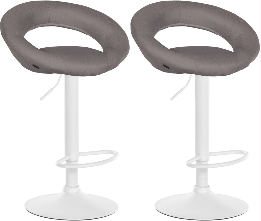 2er Set Barhocker Olinda Stoff weiЯ