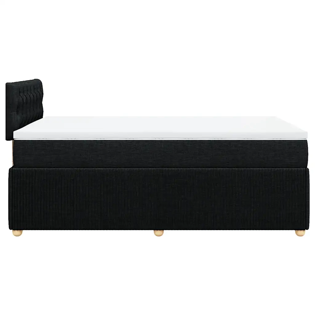 Giroletto a Molle con Materasso Nero 120x190 cm in Tessuto
