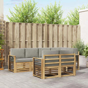 Set di divani da esterno 7 pcs Bianco e Grigio Chiaro