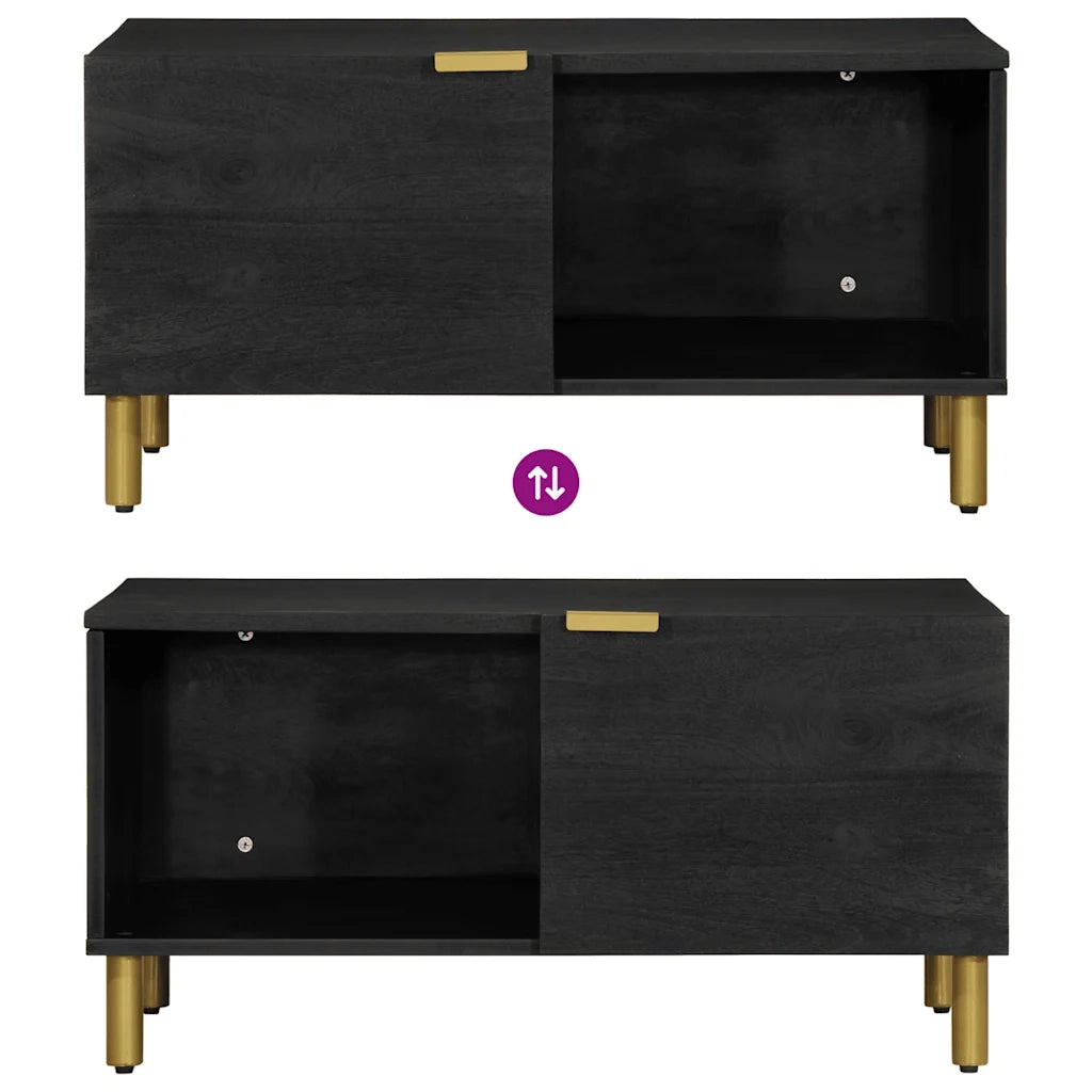 Tavolino da Salotto Nero 80x50x40 cm in Legno Multistrato