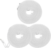 3 pezzi 164 ft Winddichte Nylon Corda da asciugare - Adattabile per Campeggio, Viaggio, Appesi o Casa - Bianco
