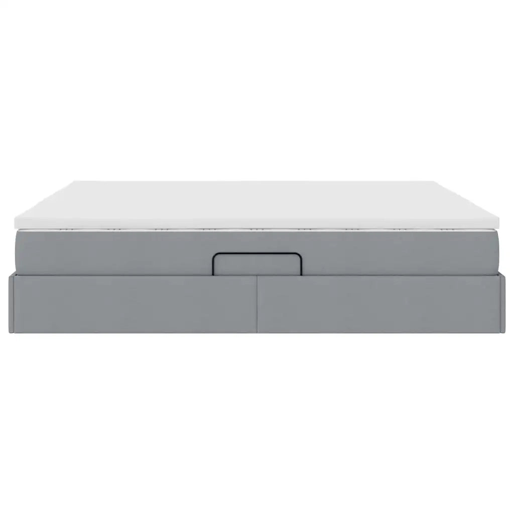 Letto con contenitore e materasso Grigio chiaro 160 x 200 cm