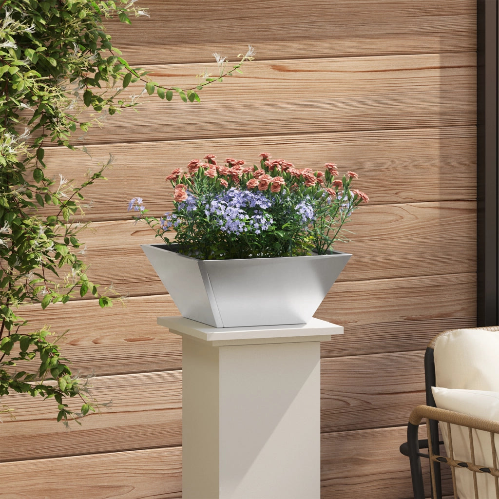 Fioriere a Ciotola per Giardino 5 pz 35x35x15 cm Acciaio Inossidabile