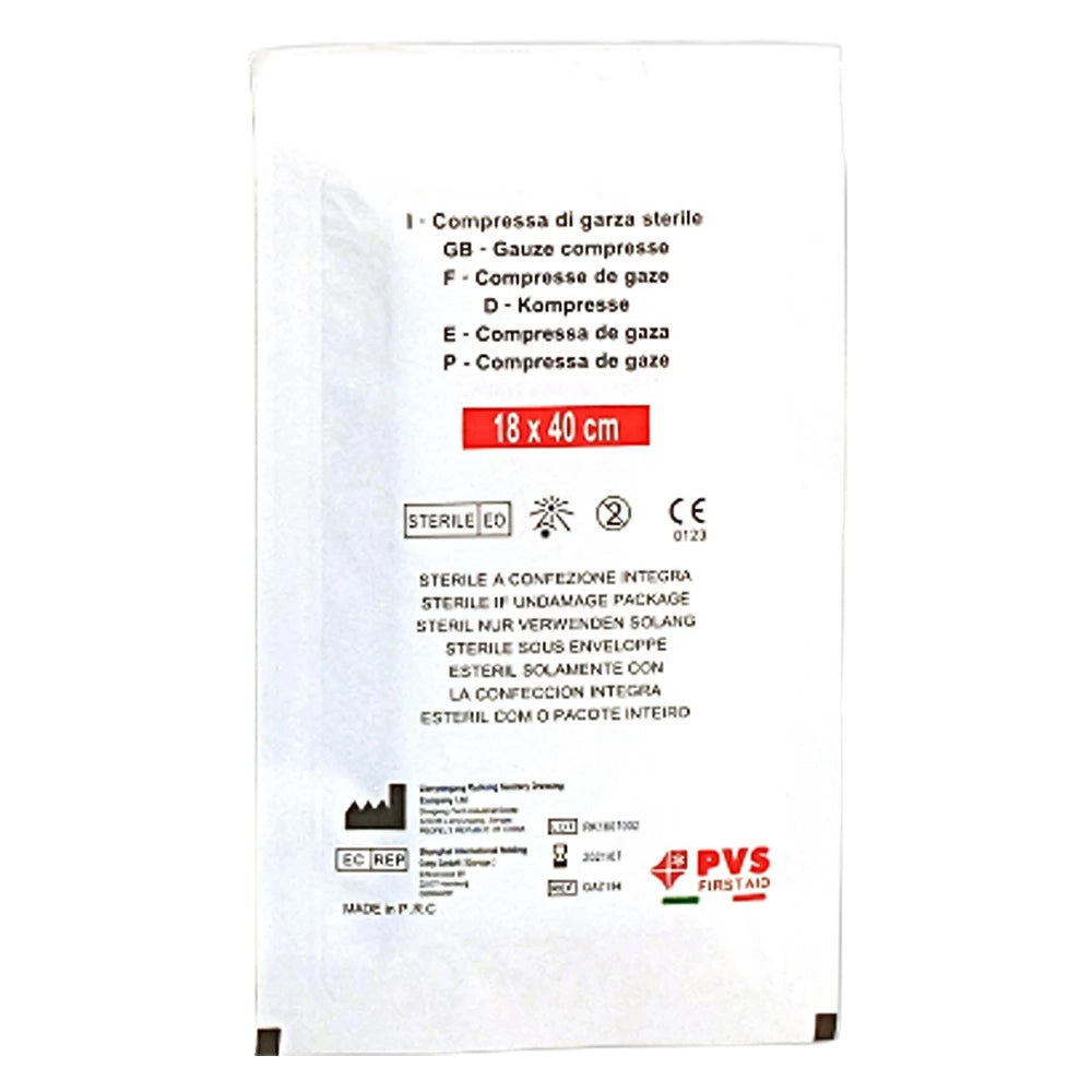 BUSTA GARZA COMPRESSA STERILE misura cm. 18 x 40 piegata s/filo - cf. da 10 pz.  - BricoGo