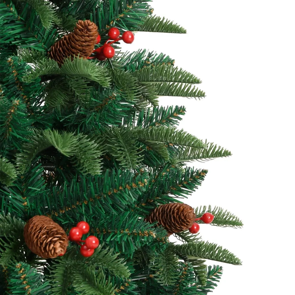 Albero Natale | Decorazioni natalizie Artificiale Incernierato con Pigne e Bacche 150cm