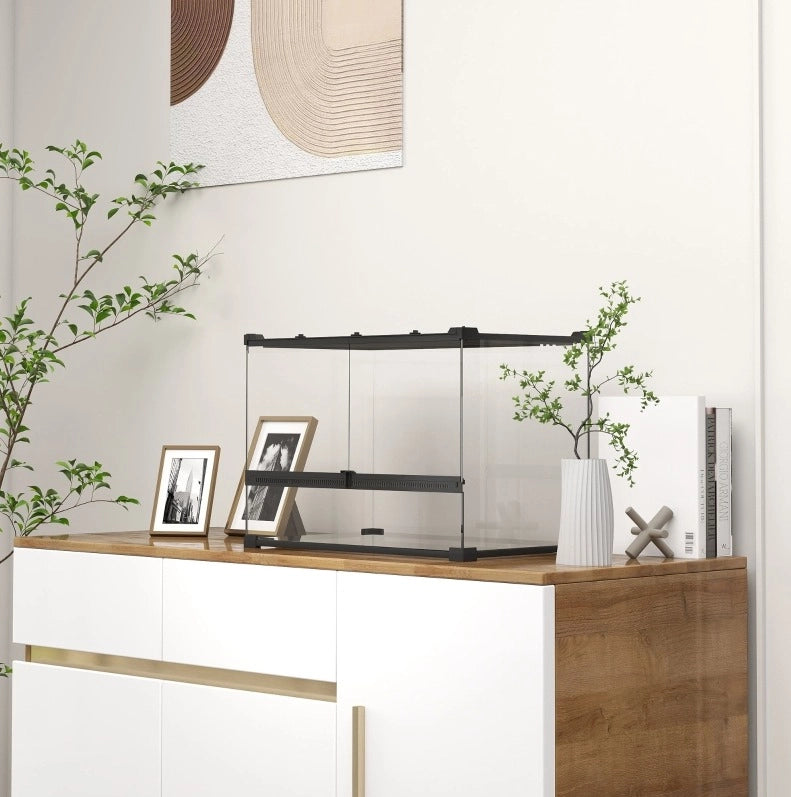 Terrario in vetro 50x30x35 cm con base impermeabile