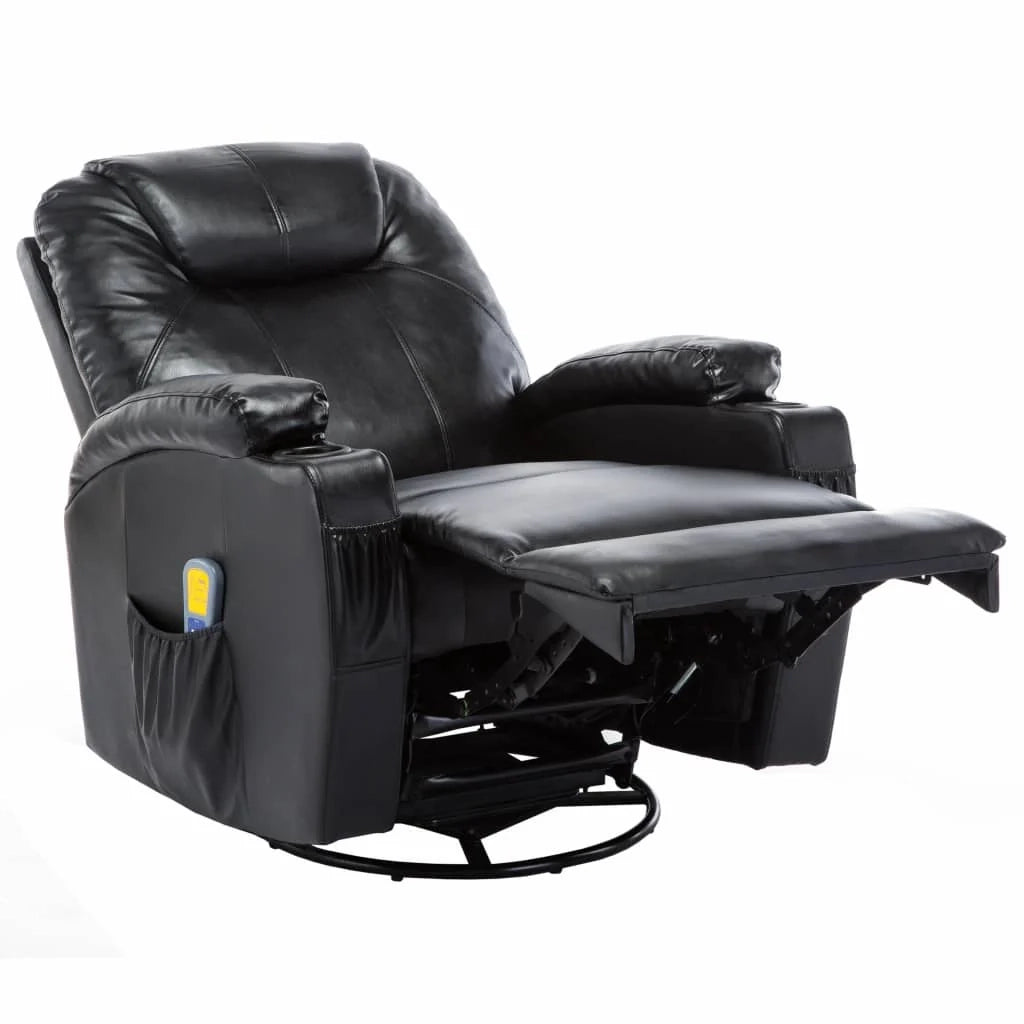 Poltrona massaggiante elettrica a dondolo comoda e rilassante materiale sintetico nero 1702038