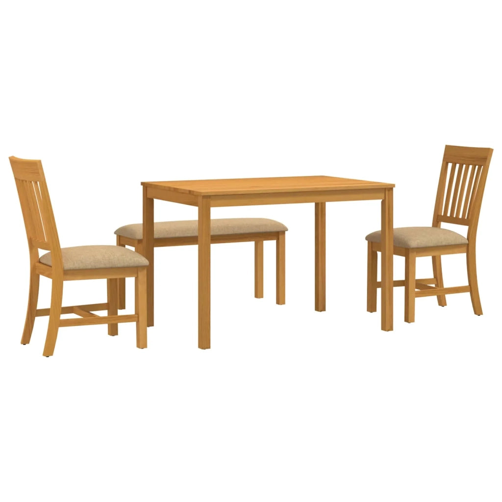 Set da pranzo 4 pz Beige Legno di Quercia Massello 3430297