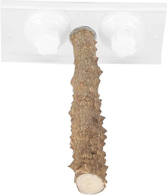 Polo per uccelli in legno da appendere 25CM - piattaforma di allenamento per uccelli in piedi - attrezzo per gocciolatori per animali domestici con morsetti.