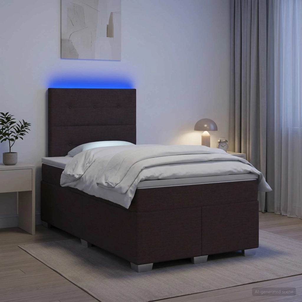 Letto box spring con materasso Marrone Scuro 120 x 200 cm 3454848