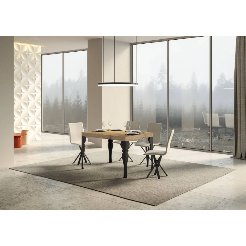 Tavolo allungabile 90x140/244 cm Paxon Premium telaio Antracite - Quercia Natura