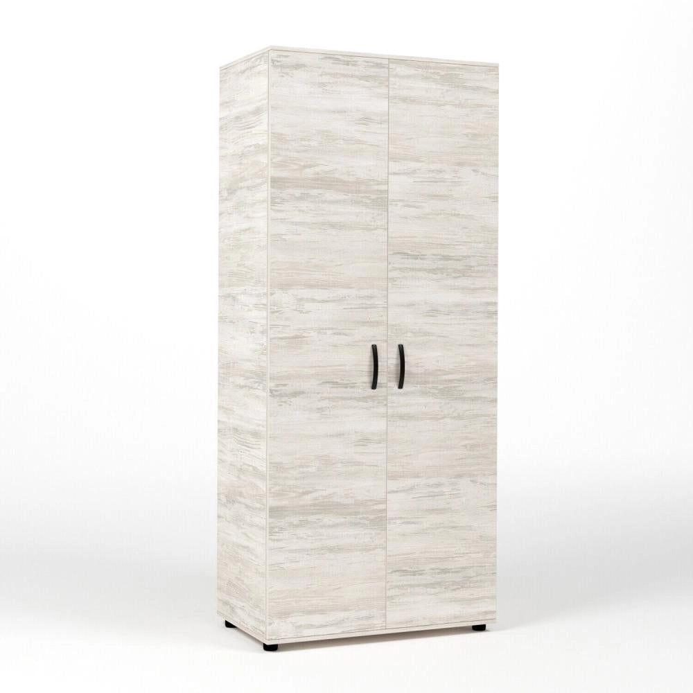 Kit Armadio Moderno in Legno 2 Ante Ripiano Fisso e Asta cm 80x52x205h