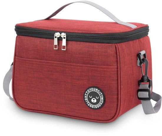 Termos 9L, imbottito, isolato, zaino da picnic, pieghevole, trasportabile per lavoro, viaggio, ufficio, picnic (rosso)