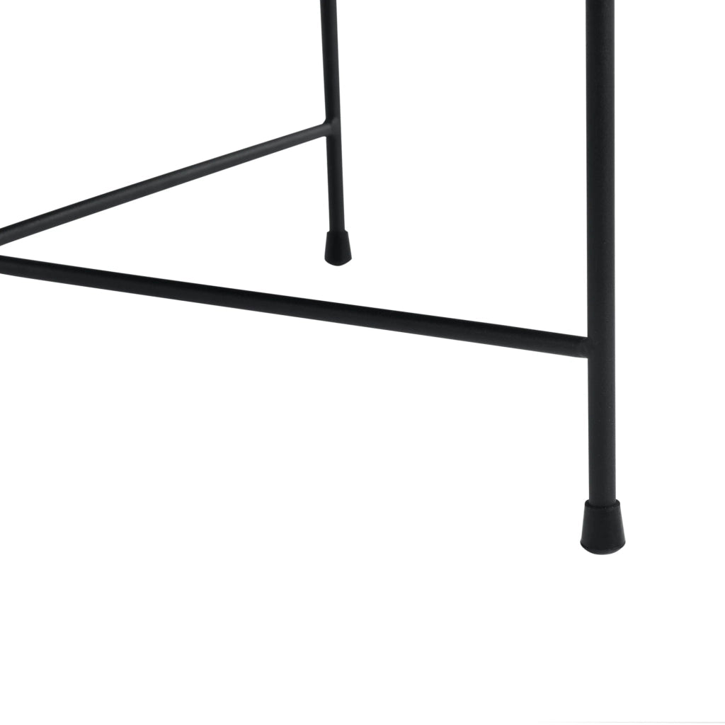 Tavolino rotondo con piano rimovibile truciolare tessuto metallo 40 x 60 cm legno grigio-nero 03_0004151