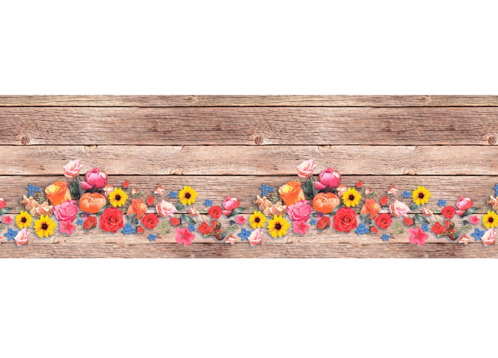 Tappeto Passatoia Antiscivolo Con Stampa Digitale Disegno Bouquet Legno - 50x230 - Flowers