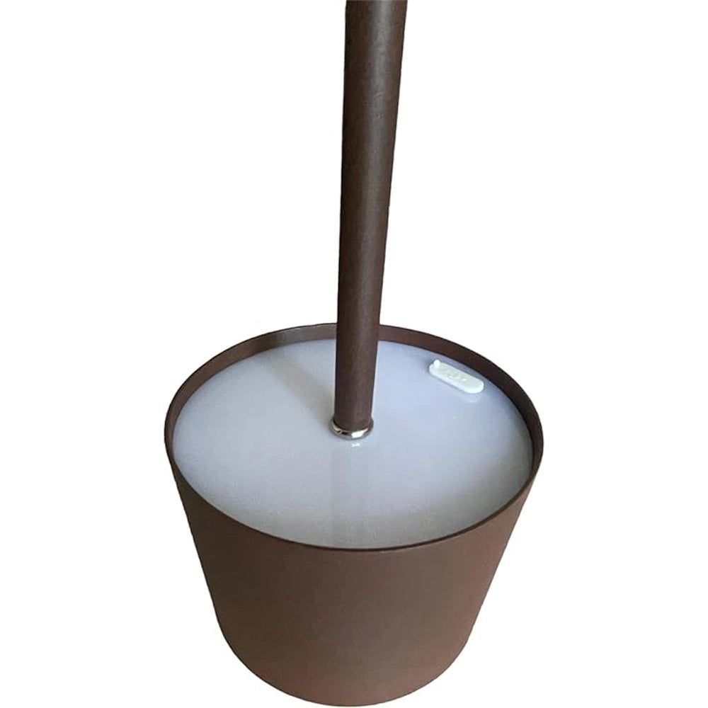 Lampada da tavolo led ricaricabile touch dimmerabile bar ristorante tonda corten prequ'