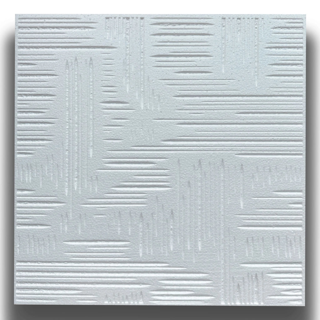 10 o 20mq (40 oppure 80 pezzi) di pannello decorativo a soffitto in polistirene compatto 50x50cm (spess. 1cm) VENA - Pacco da 20 metri quadrati