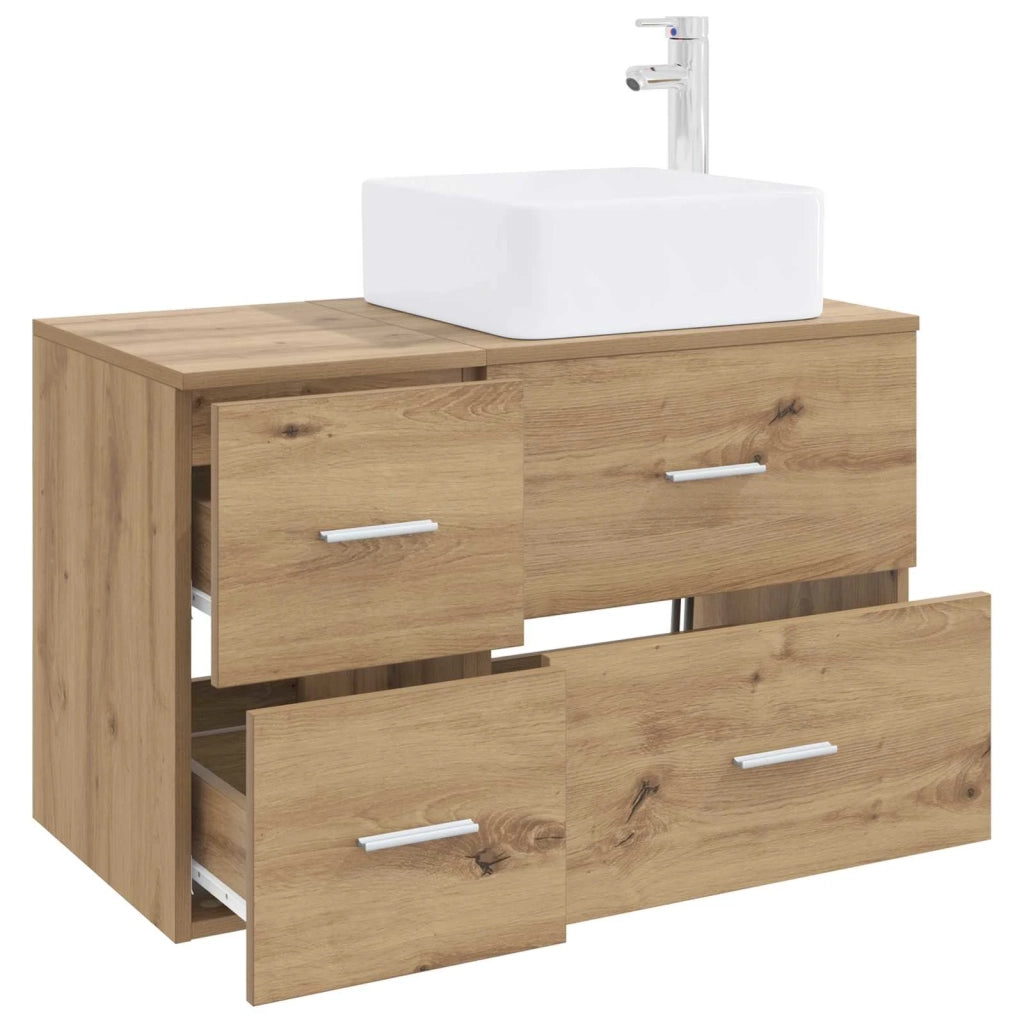 Set di mobili per il bagno 2 pz Rovere Artigianale 3403983