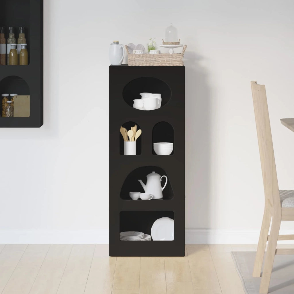 Credenza | Madia | Buffet da pranzo | Armadio da pranzo Nero 40 x 35 x 100,5 cm Legno multistrato