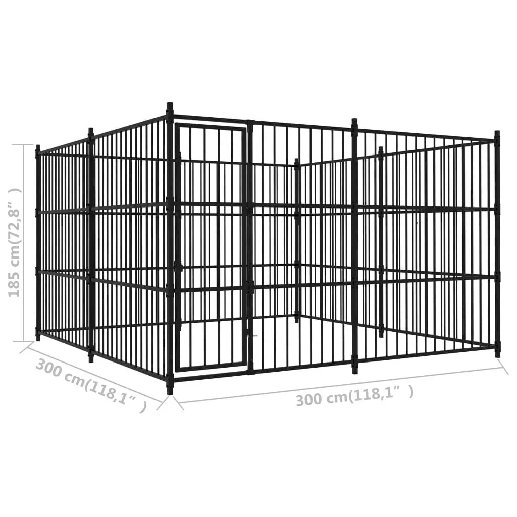 Cuccia da esterno gabbia recinto per animali box per cani da esterno 300 x 300 x 185 cm 02_0000348