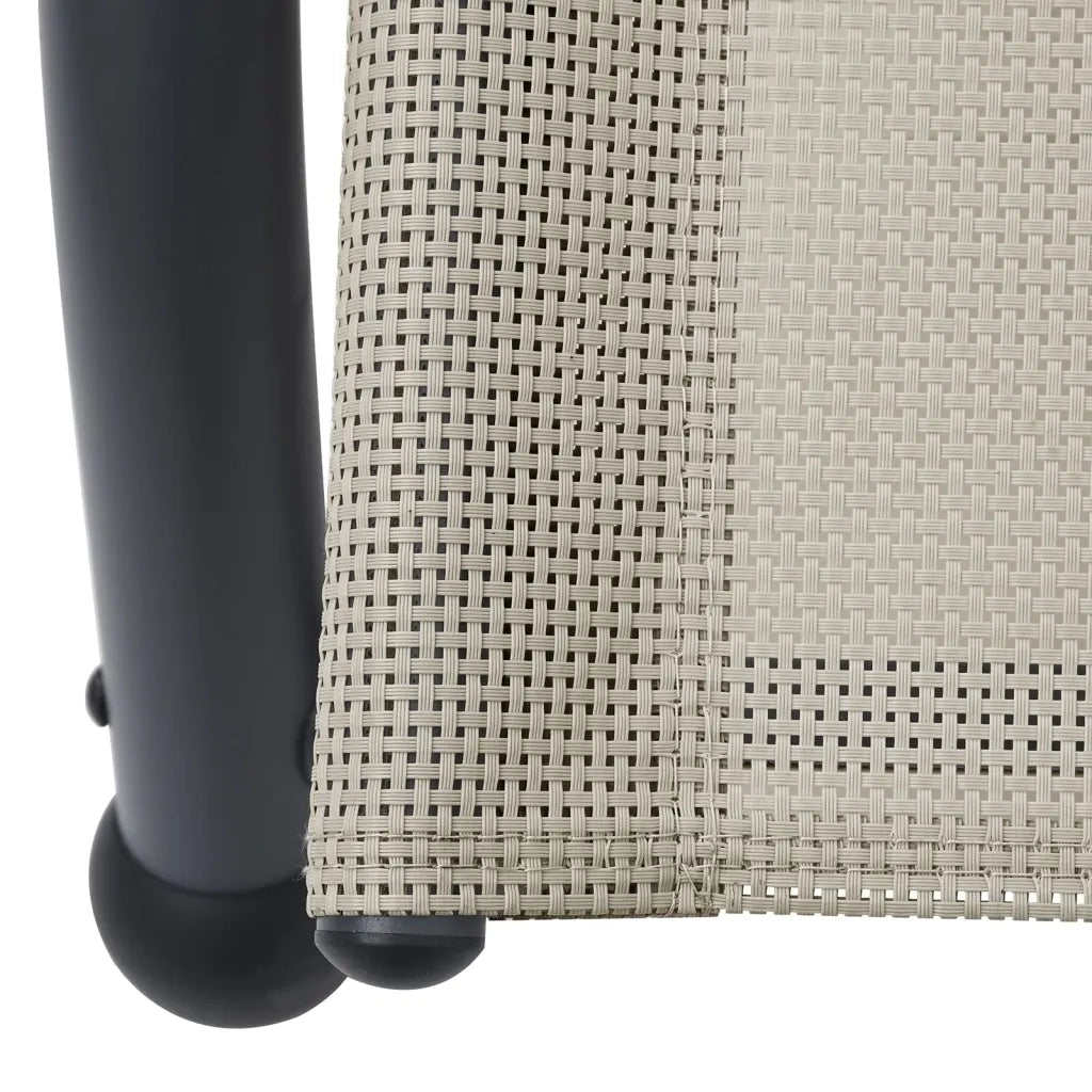 Lettino Prendisole Doppio con Baldacchino in Textilene Crema 310544