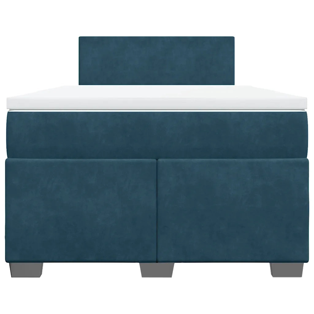 Giroletto a Molle con Materasso Blu 120x190 cm in Velluto