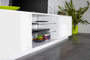 Mobile TV 2 Ante 180x41,4x46 cm Bloom Bianco Lucido