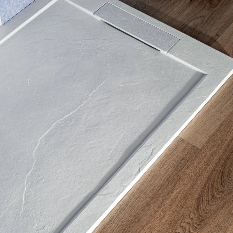 Piatto doccia 80x100 Cm Bianco Marmoresina Effetto Pietra Rettan