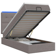 Letto Ottomano con Materasso e LED Tortora 100 x 200 cm Tessuto 3458052