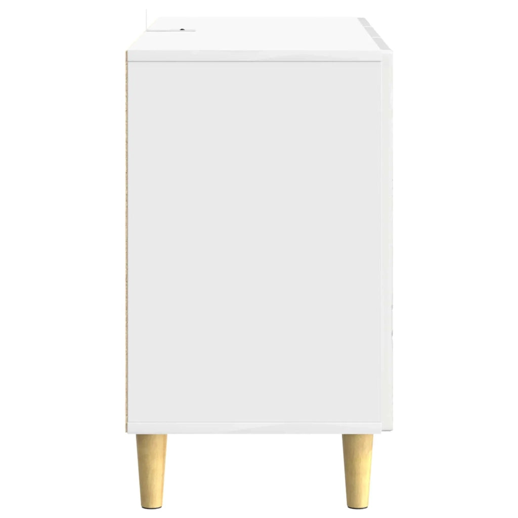 Credenza Bianco Lucido 89 x 34,5 x 60 cm Legno ingegnerizzato 895119