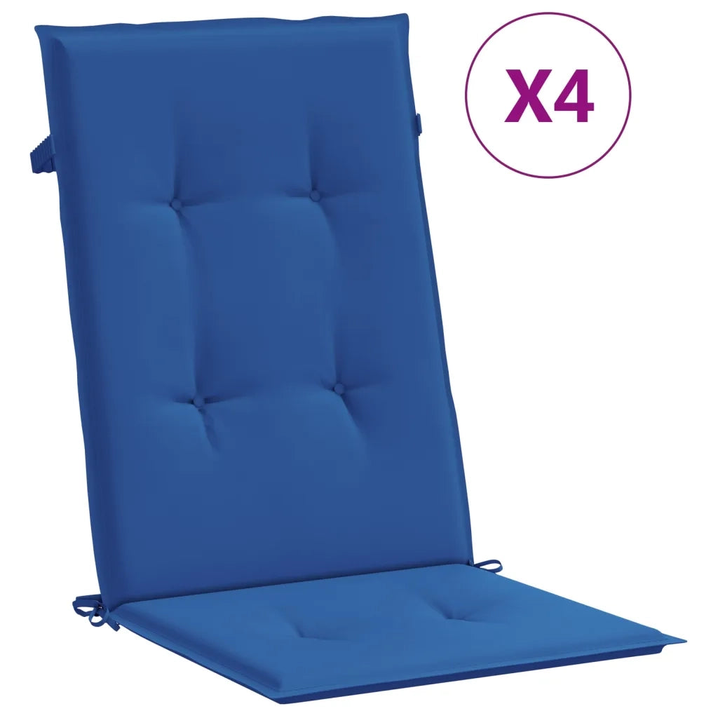 Cuscini per Sedie 4 pz | Cuscini per sedie Blu Reale 120x50x3 cm in Tessuto
