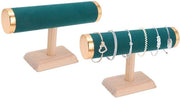 Organizzatore di gioielli a barra T - Porta bracciale - Organizzatore di gioielli - Raccoglitore di gioielli - Multifunzionale - Legno compresso, pelle sintetica - Standard di gioielli