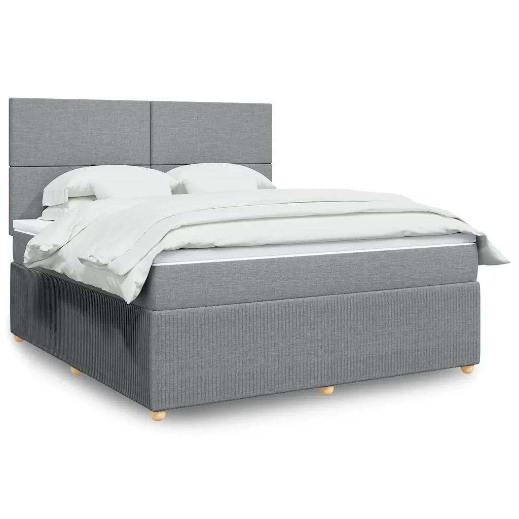 Giroletto a Molle con Materasso Grigio Chiaro180x200 cm Tessuto