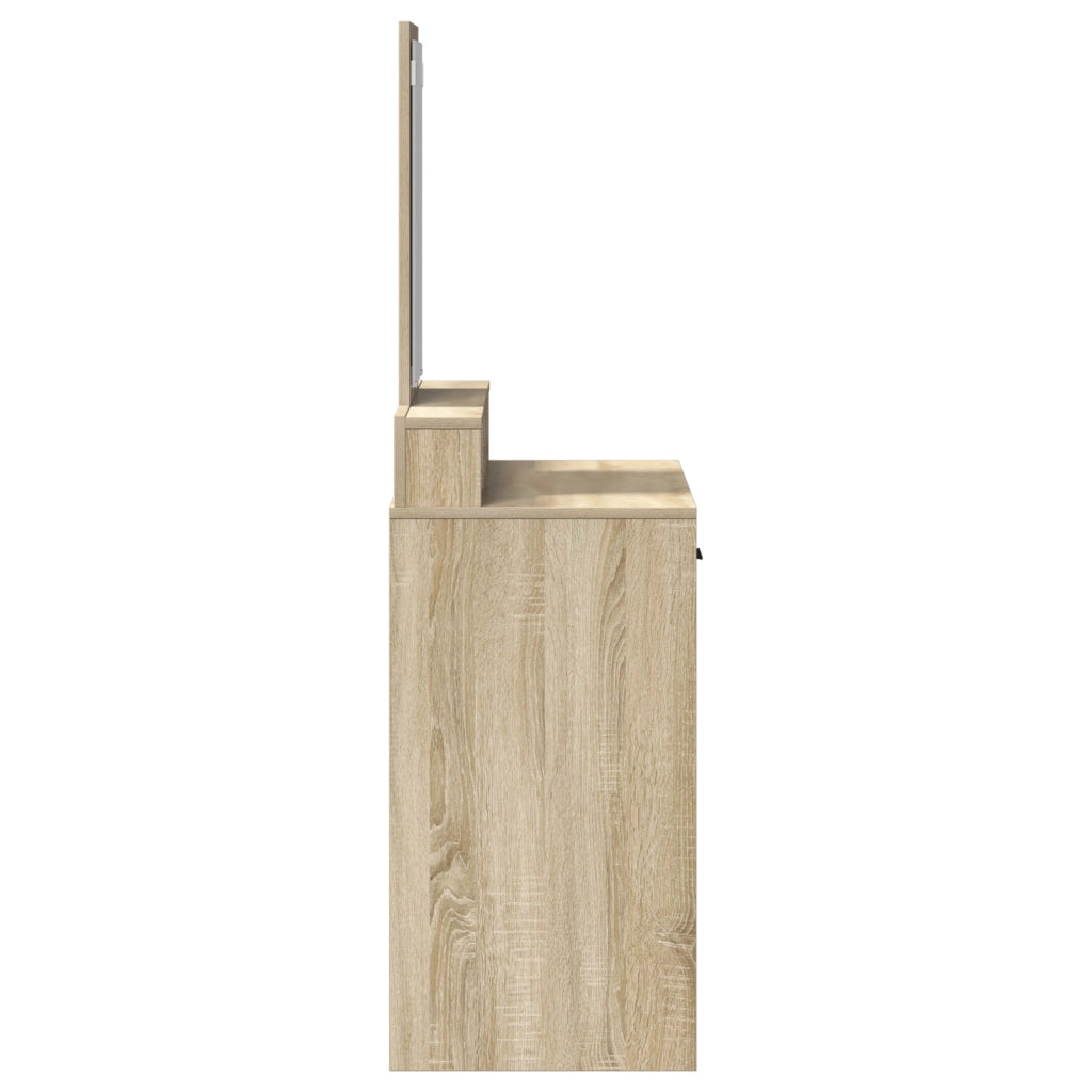 Toeletta  con cassetti in rovere Sonoma 79x41x140 cm