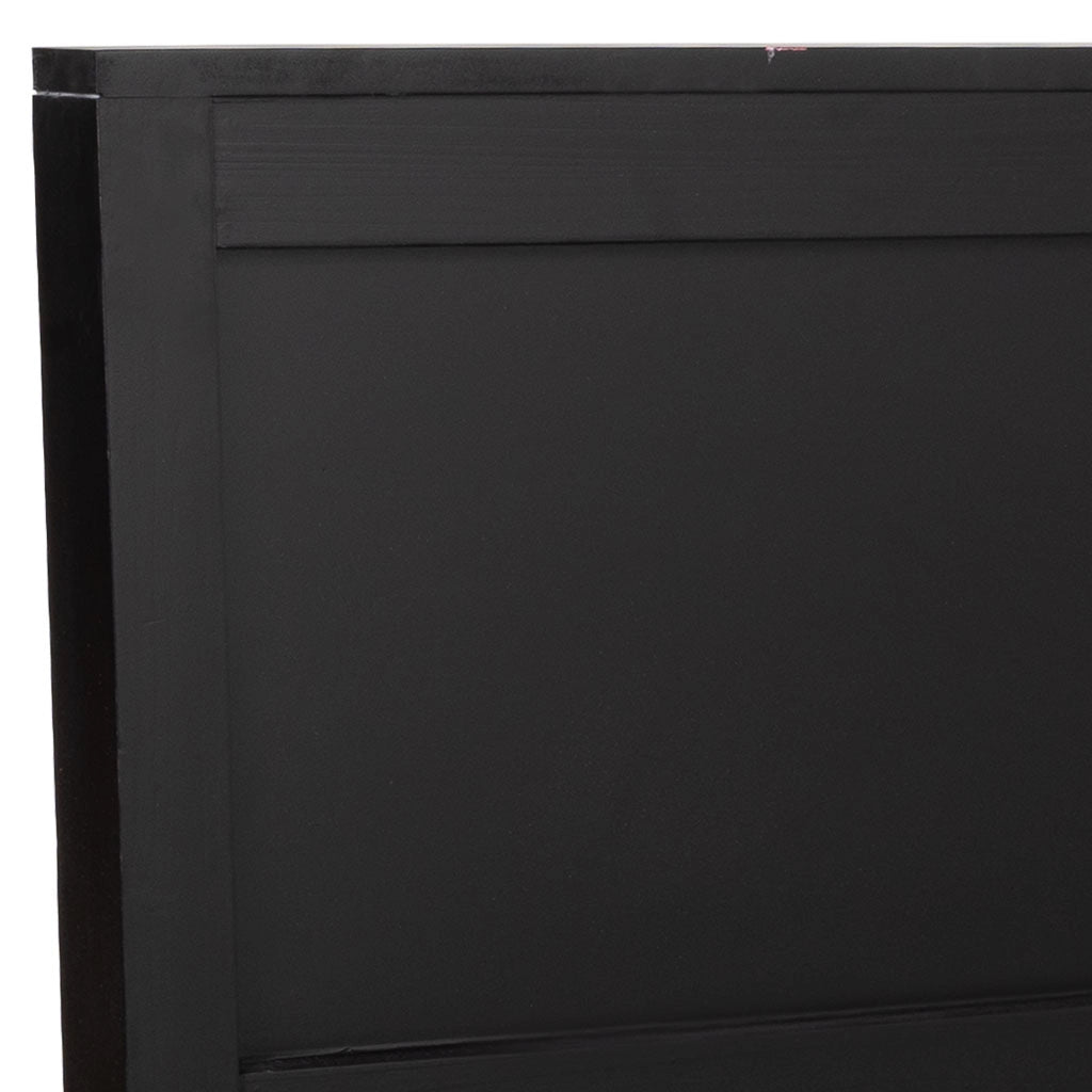 Testiera in legno nero con doghe 150x5x130h cm
