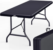 Tavolo da Giardino Portatile 183x76cm in Plastica 8 Persone Terrazza Balcone Tavolo da Campeggio Pieghevole