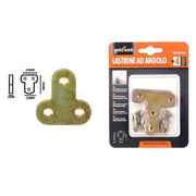 Trade Shop - Set 4pz Lastrina Lastrine Ad Angolo Forma T 60x20x2 Mm Con Viti Per Mobili 91224 -