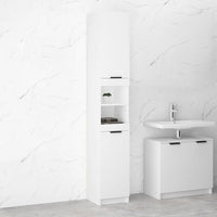 Mobile a Colonna Armadietto Salvaspazio da Bagno 4 Ripiani Interni 2 Ante H188cm