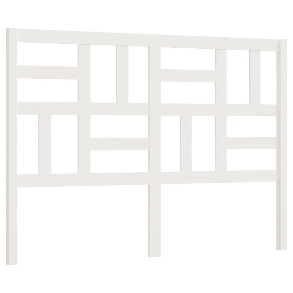 Testiera per Letto Bianca 126x4x104cm in Legno Massello di Pino 818181
