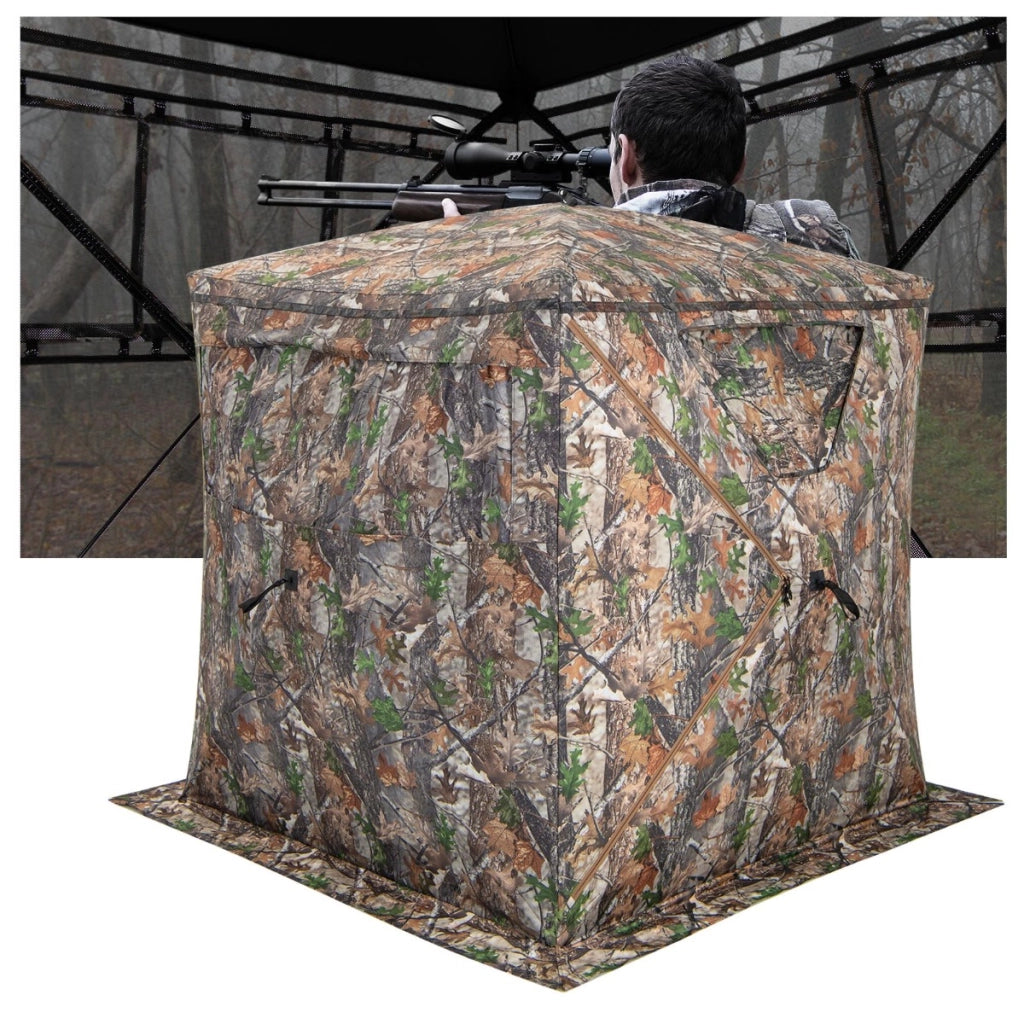 Cieco da caccia portatile a 270¡ã trasparente-Tenda pop-up a cupola per 2-3 persone con finestre scorrevoli